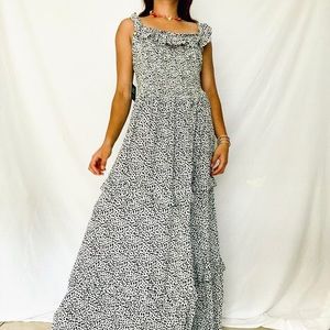 ❌SOLD❌ Express Black and White Spotted Maxi Dress